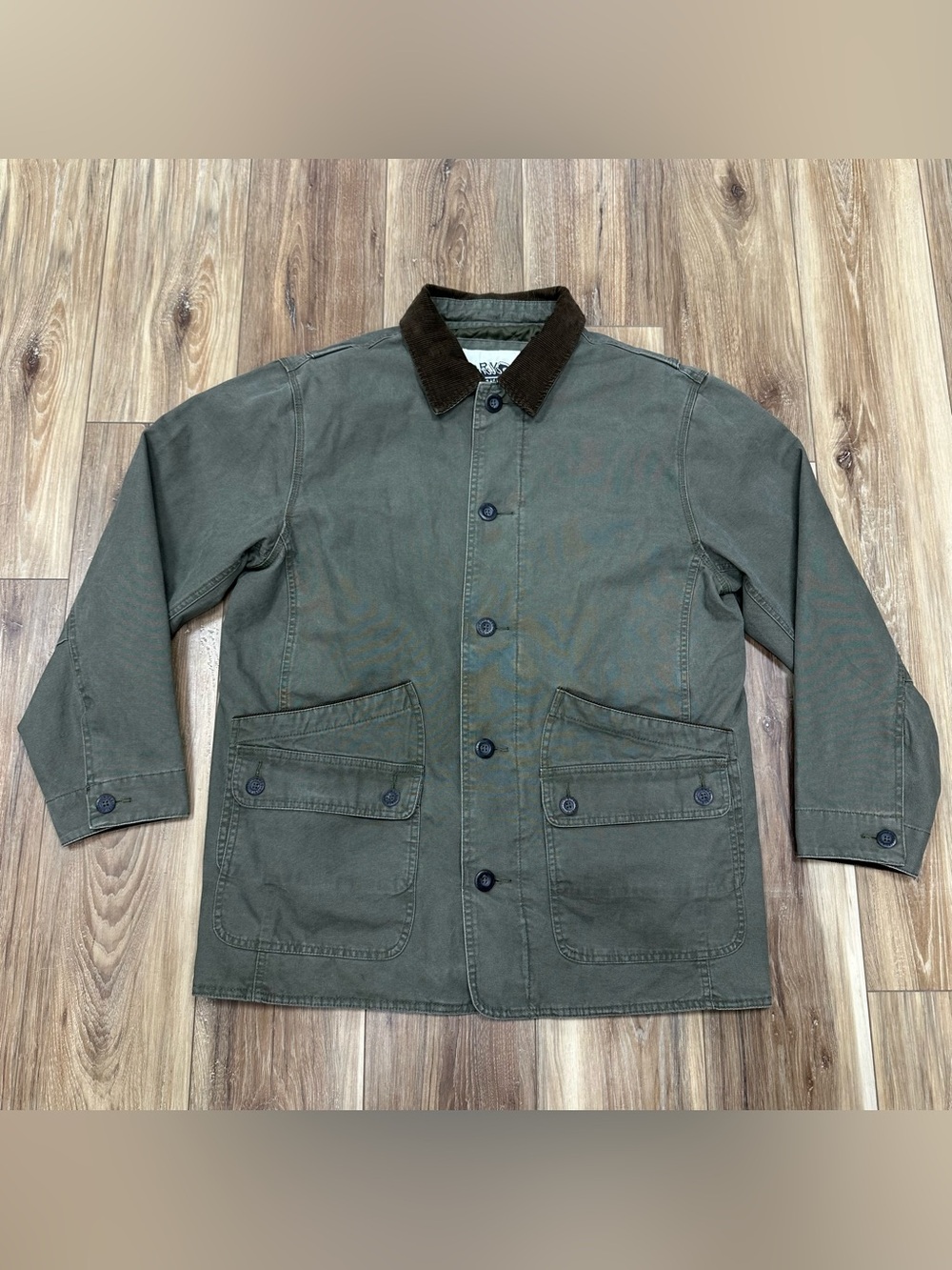 Orvis Cotton Canvas Workwear Quilted Lining Chore Barn Jacket, Green, Large
